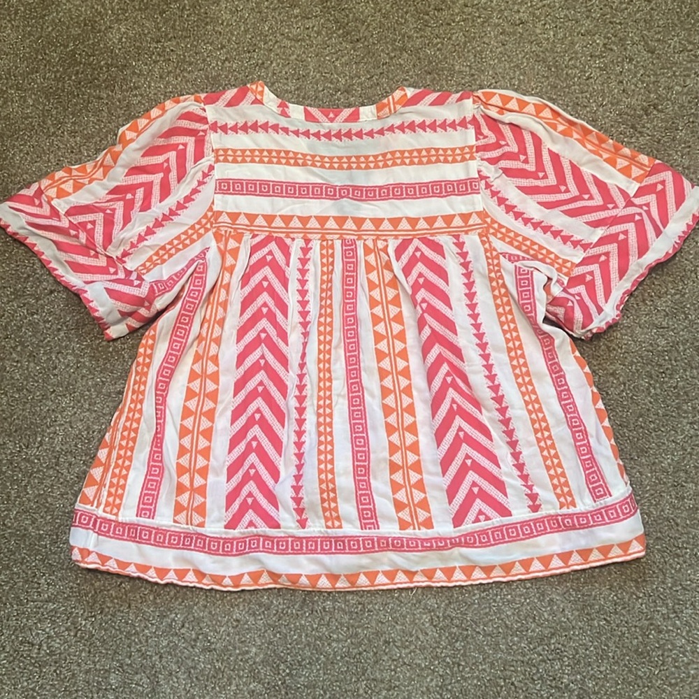 Old Navy Colorful‎ Geometric Babydoll Women's Top Large - Picture 5 of 5